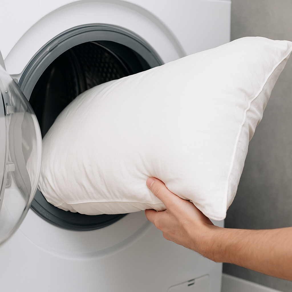 Guía visual sobre cómo lavar una almohada para mantenerla limpia y esponjosa