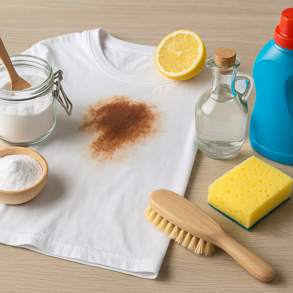 Prendas limpias después de usar remedios caseros para quitar manchas