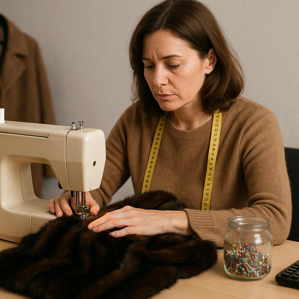 Transformación de abrigo de piel en tintorería especializada