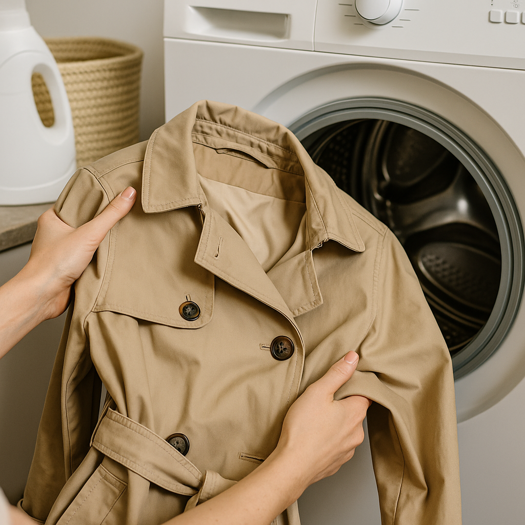 como lavar gabardina correctamente en casa o en lavandería