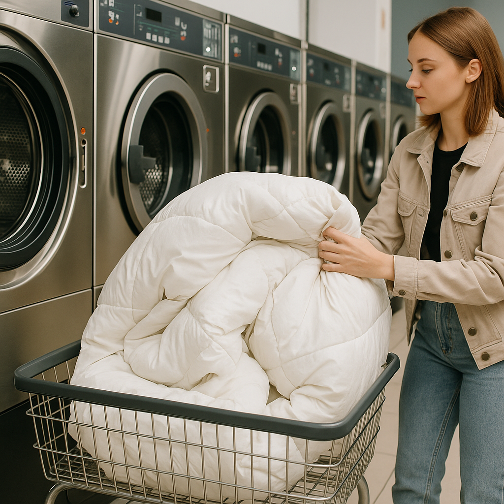 lavar edredón en lavandería autoservicio de forma eficiente