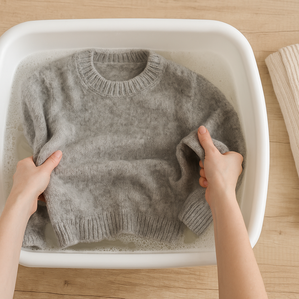 pasos para recuperar un jersey de lana encogido