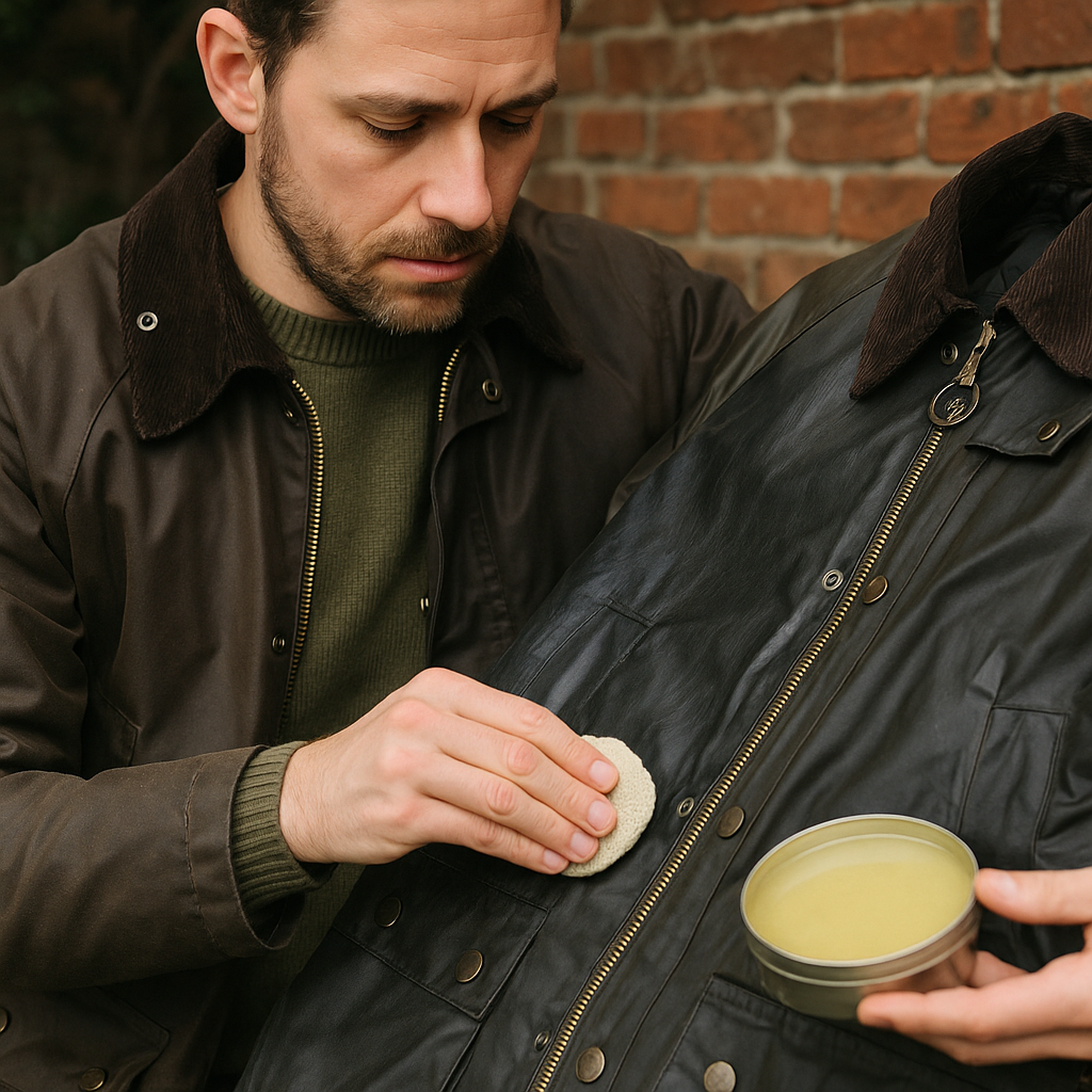 encerado barbour proceso de aplicación de cera