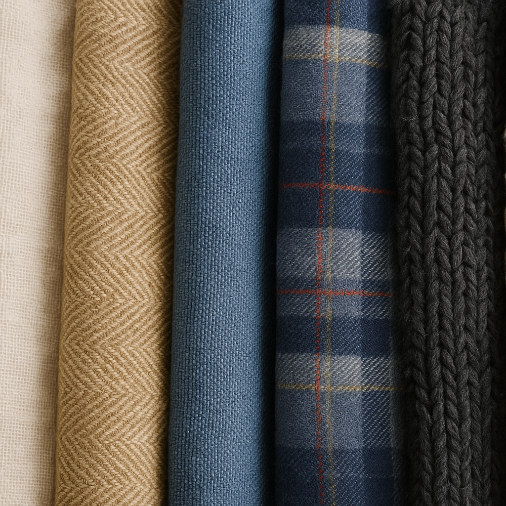 Imagen de diferentes tipos de tejido textil