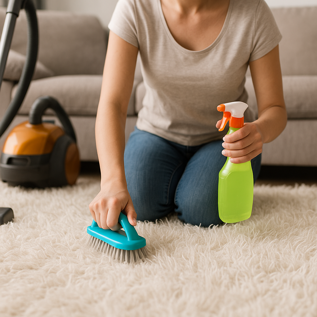 como limpiar alfombras de pelo largo paso a paso