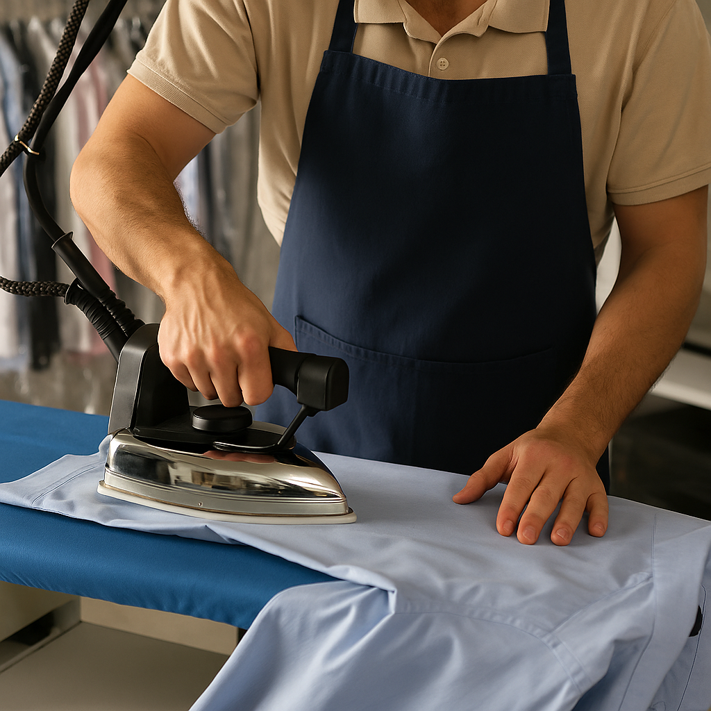 Planchado profesional de camisas en tintorería