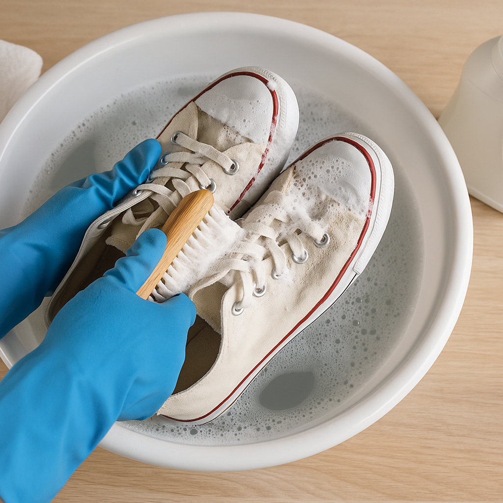 zapatillas limpias después de un lavado de zapatillas profesional
