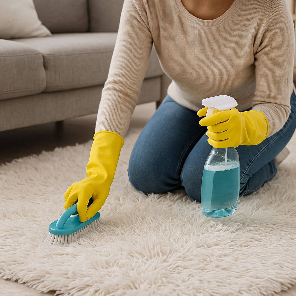 Proceso de cómo limpiar alfombras de pelo largo en casa