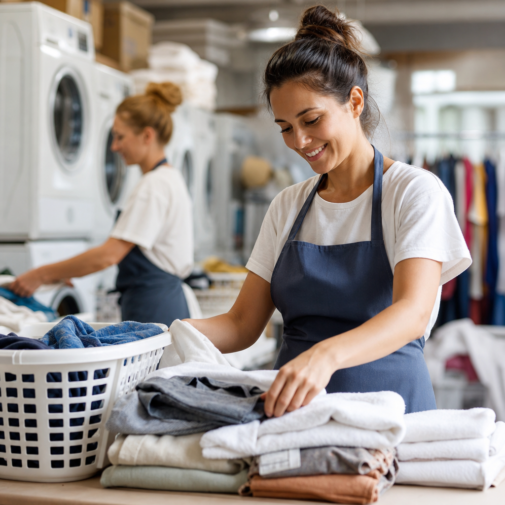 servicio de lavandería ONG con lavado, planchado y textiles profesionales