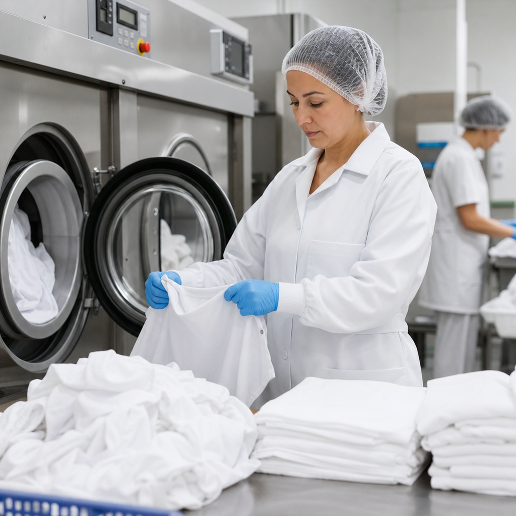 limpieza de uniformes alimentarios en servicio profesional de lavandería