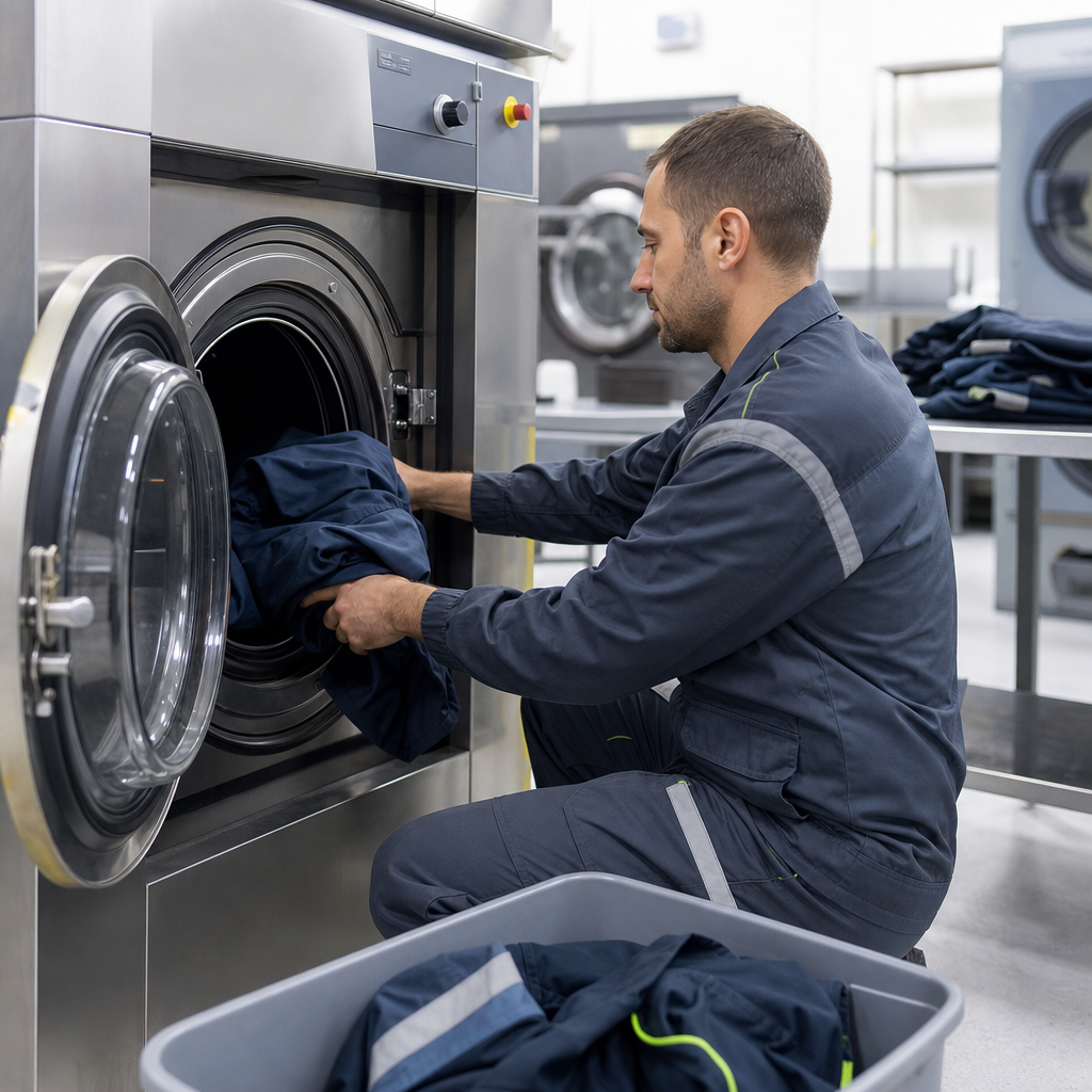 limpieza de uniformes técnicos en servicio profesional de lavandería