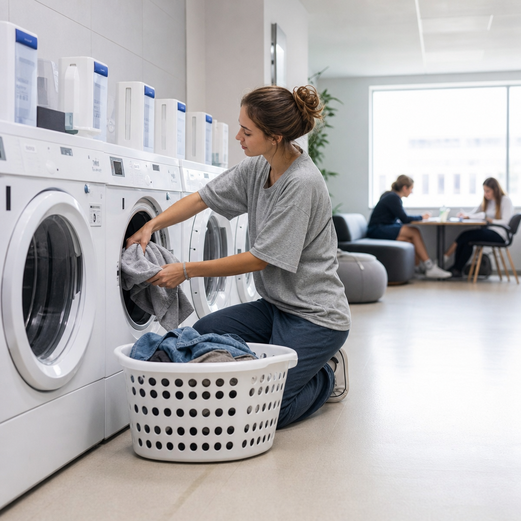 lavandería residencias universitarias con servicio profesional de lavado y planchado