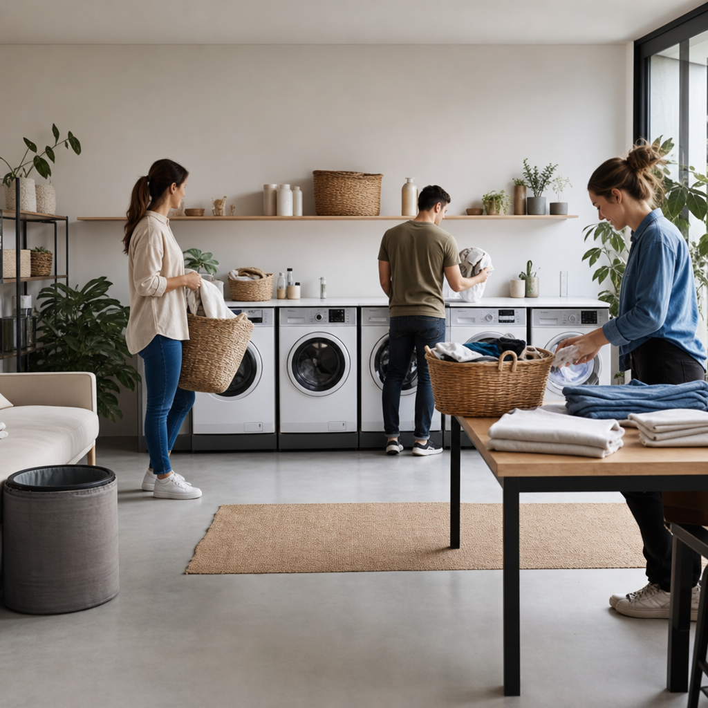 lavandería coliving con servicio de lavandería y planchado a domicilio