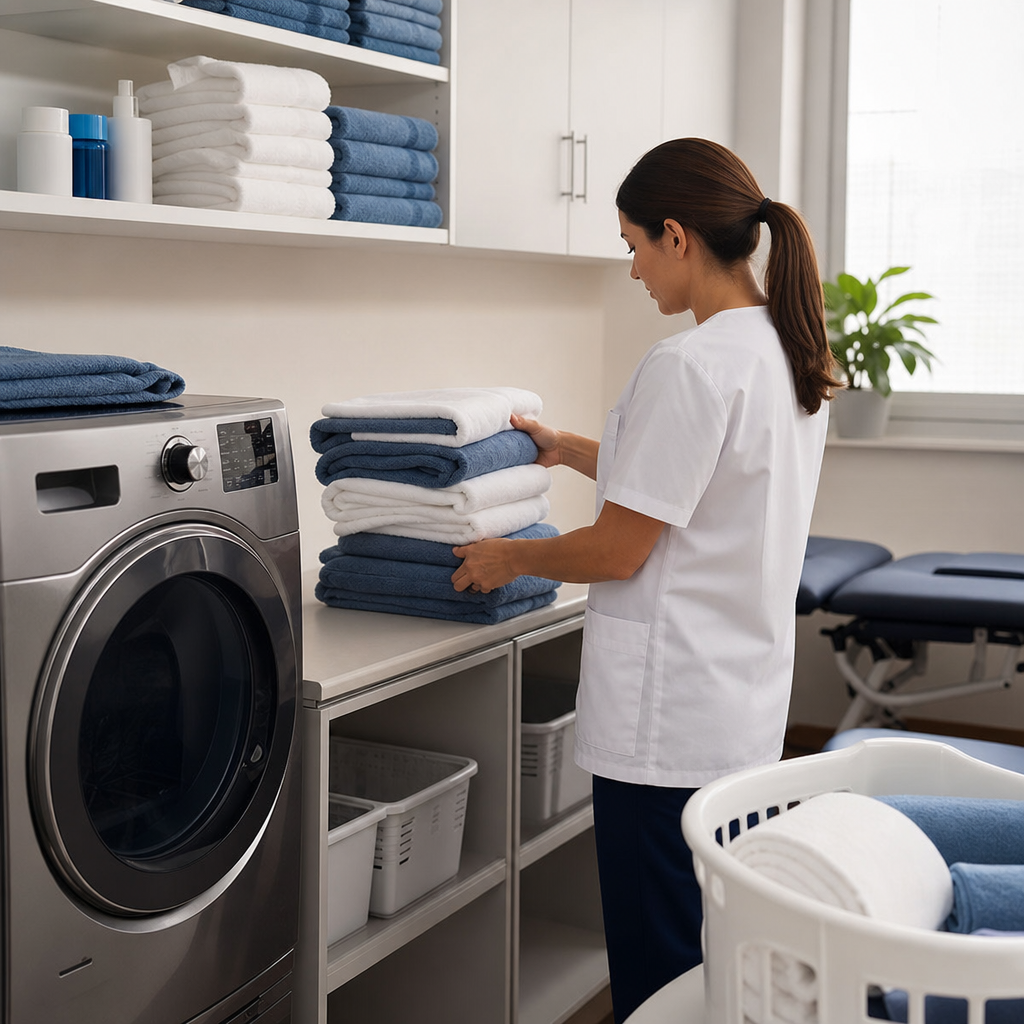 lavandería para fisioterapia con servicio profesional de lavado y planchado