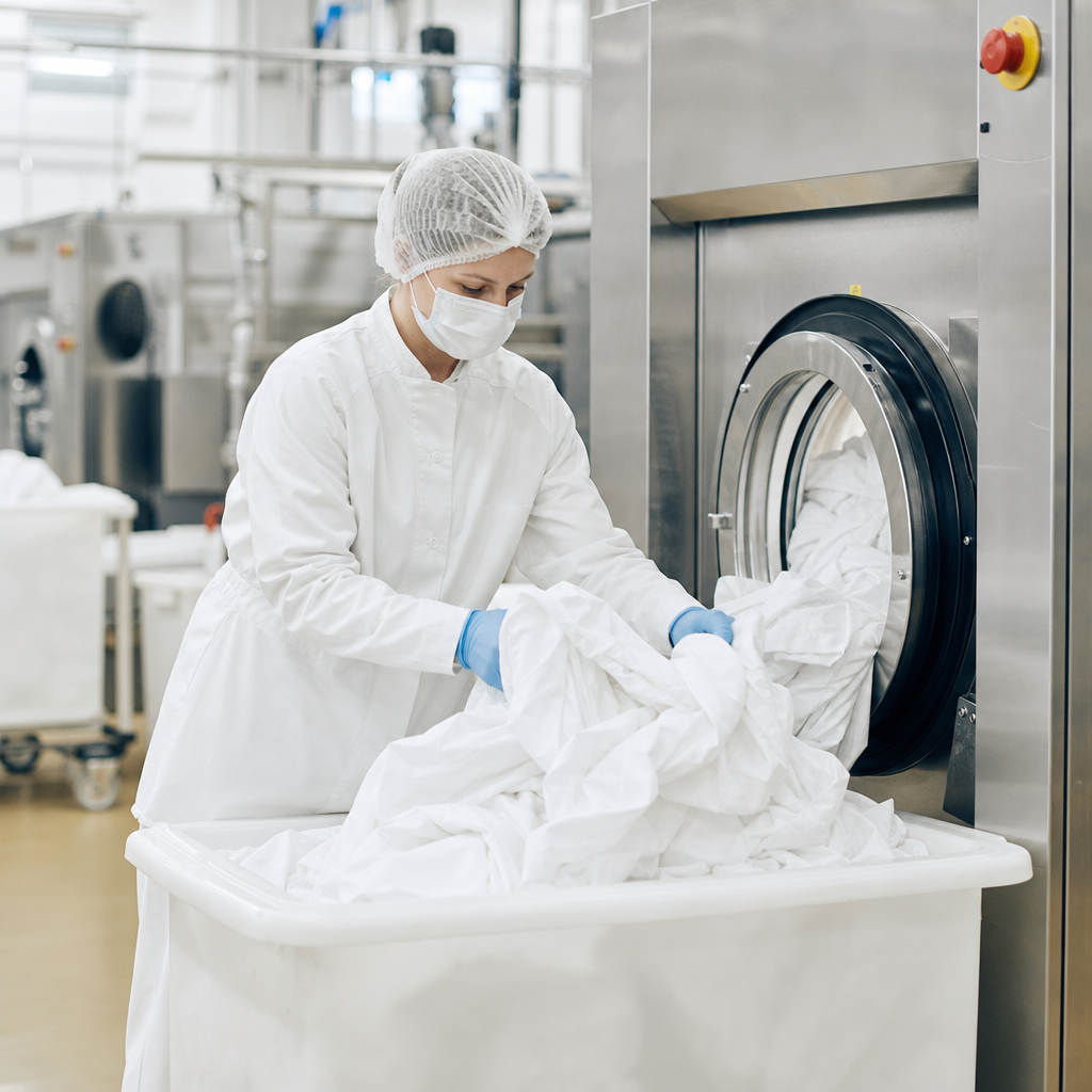 lavado de ropa industria alimentaria en servicio profesional de lavandería