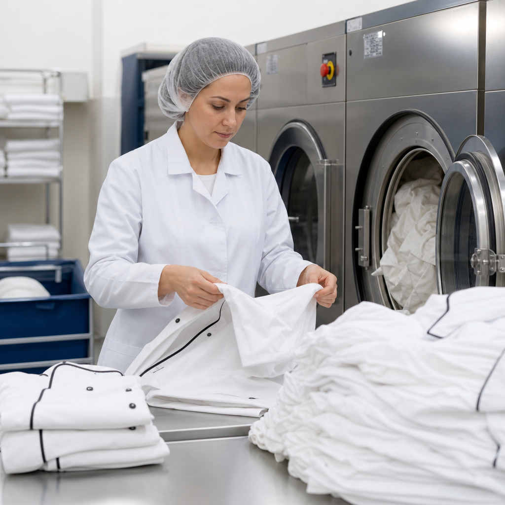 limpieza de uniformes alimentarios en servicio profesional de lavandería