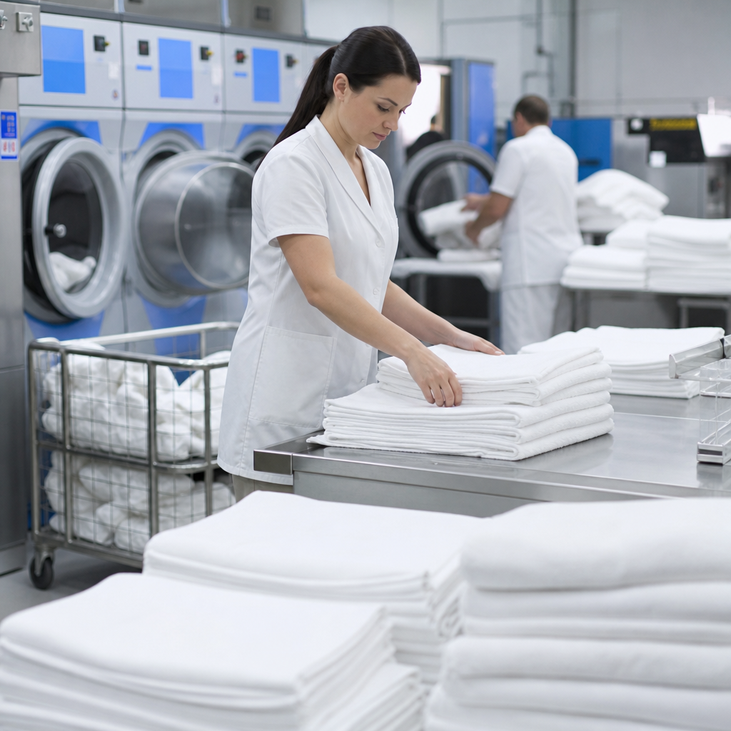 servicio de lavandería para empresas con ropa de cama y textiles profesionales